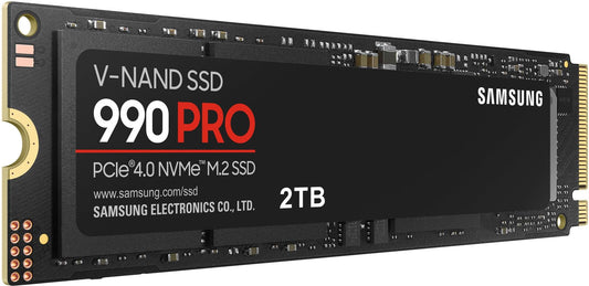 Samsung 990 PRO NVMe M.2 SSD, 2 TB, PCIe 4.0, 7,450 MB/s Read, 6,900 MB/s Write, Internal SSD, for Gaming and Video Editing, MZ-V9P2T0BW