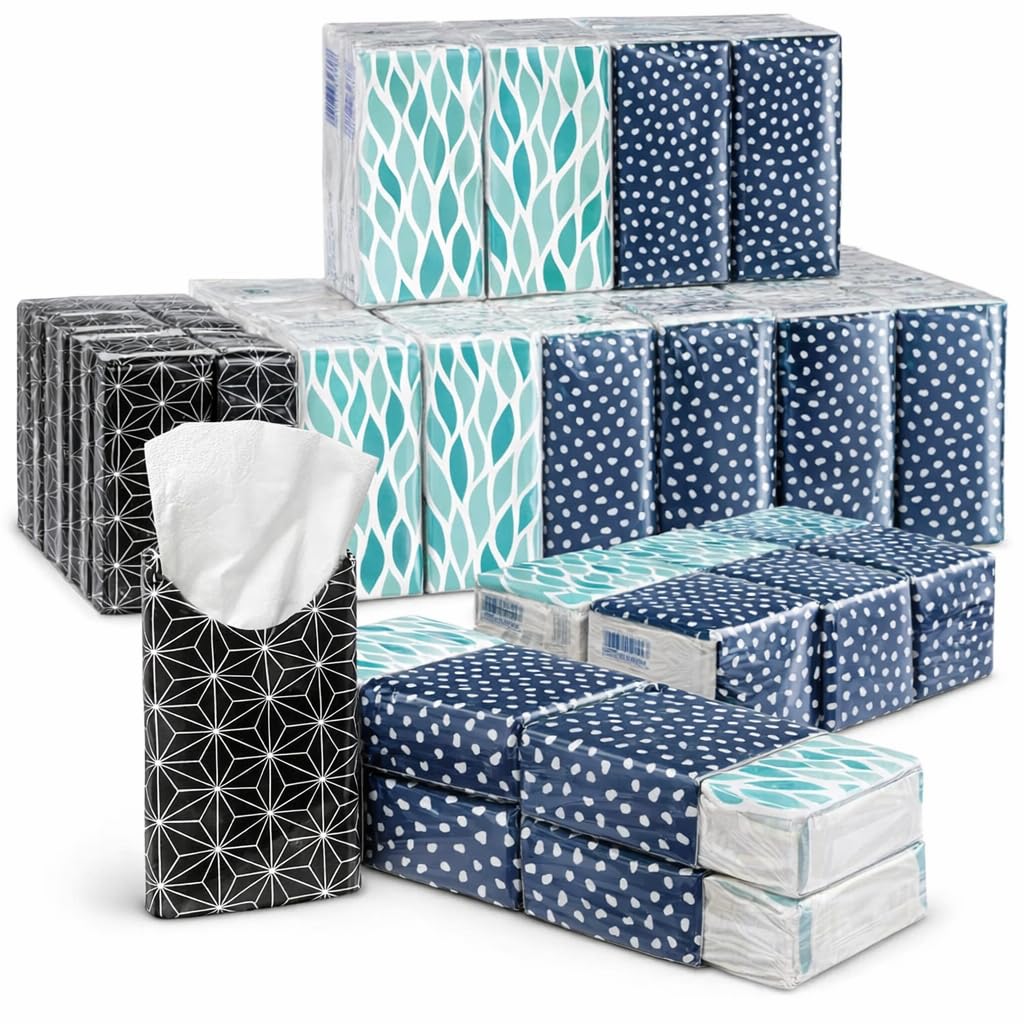 Pocket Facial Tissues – 32 Pack, 3-Ply Slim Portable Packs, 10 Sheets Each, Soft & Hygienic for Travel, Office, Hotels, Healthcare, Convenience