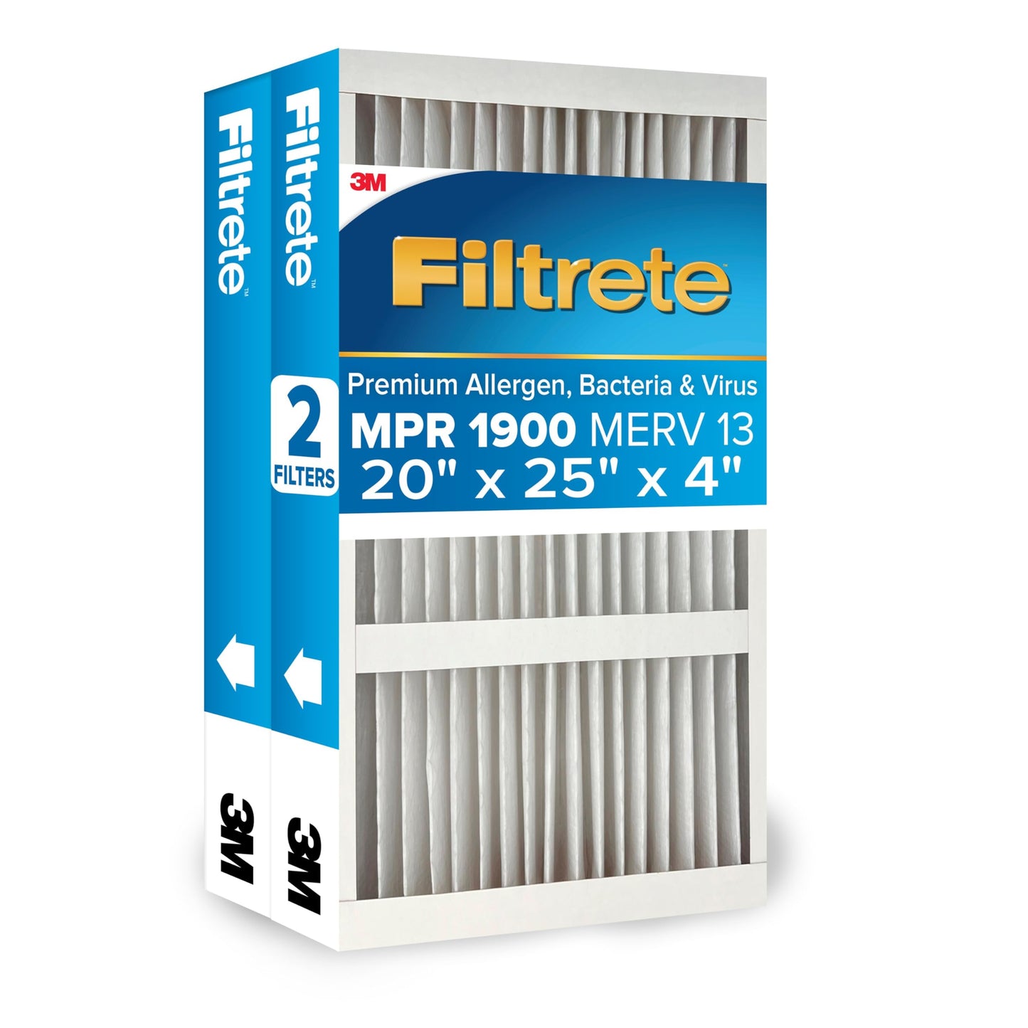 3M Filtrete 20x25x4 AC Furnace Air Filter MERV 13 2-Pack