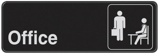 HILLMAN OFFICE SIGN BLK 3X9"
