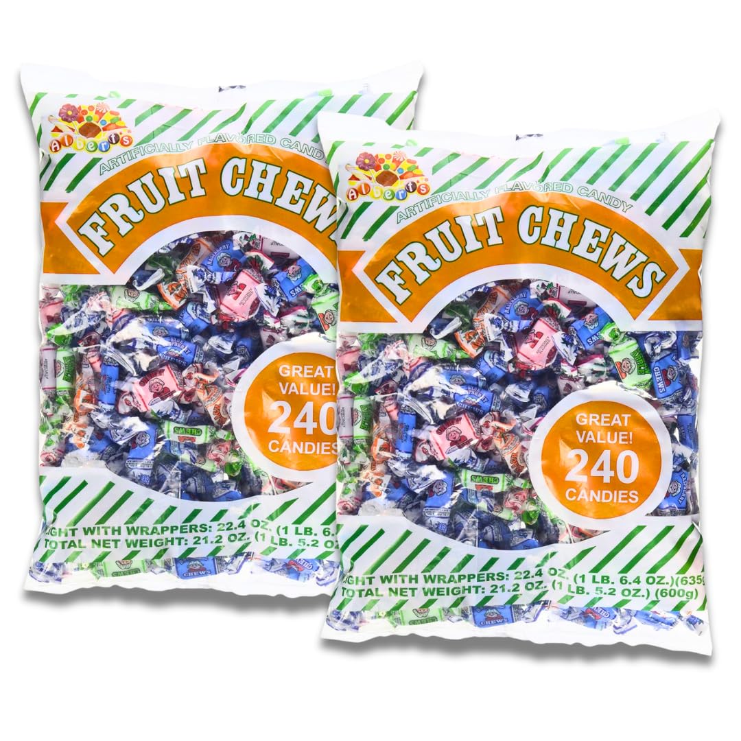 Alberts Assorted Fruit Chews Candy 2-Pack (240 Pieces/Bag)