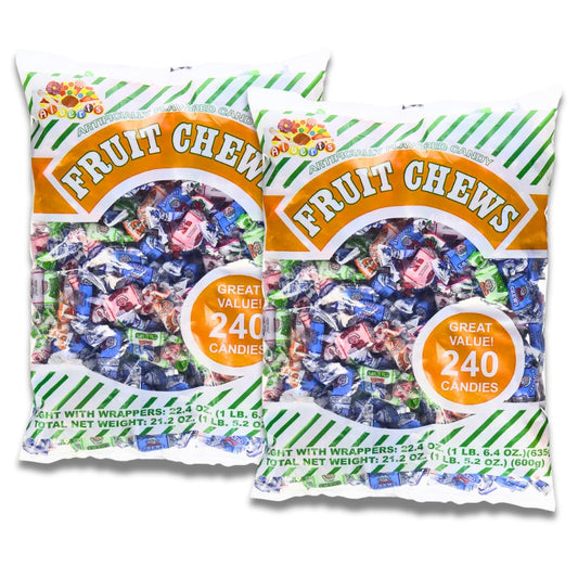 Alberts Assorted Fruit Chews Candy 2-Pack (240 Pieces/Bag)