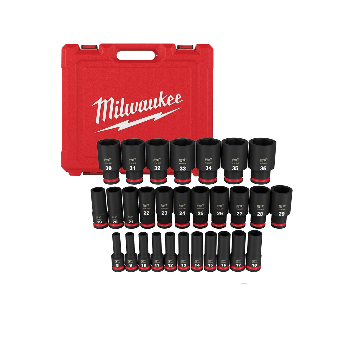Milwaukee MWK49-66-7015 0.5" Drive Metric Deep Socket Set 29pc