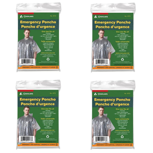 Coghlan's Emergency Poncho 4 Pack 9173