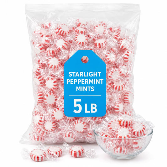 Starlight Mints, Individually Wrapped Refreshing Mints, Ideal Peppermint Candies for Sharing, Candy Dishes and Holidays (5 Lbs) 26900012