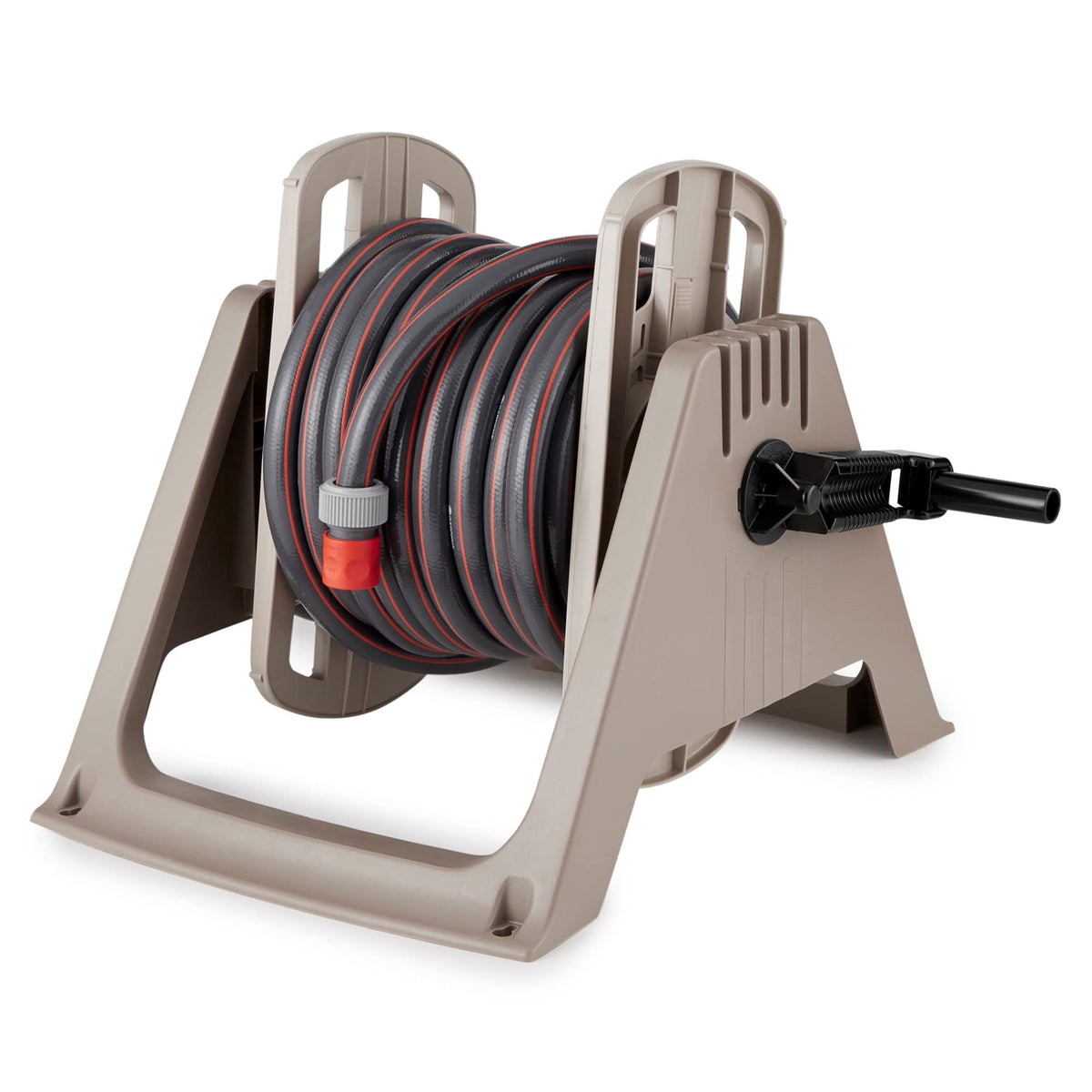 Suncast 100 ft. Portable Wall Mount Garden Hose Reel, Taupe