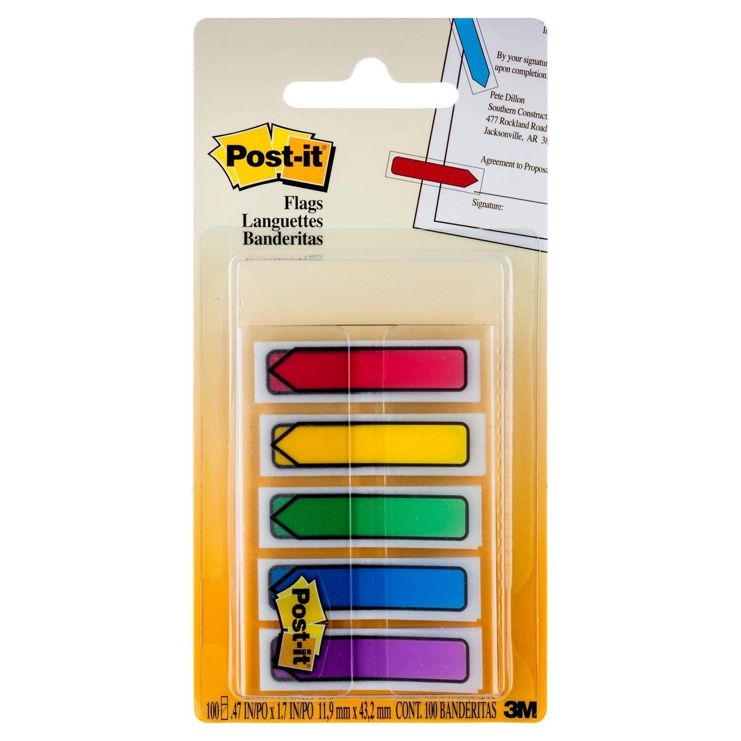 3M Post-it Arrow Flags 34K8Z, 0.47 in, 100 ct
