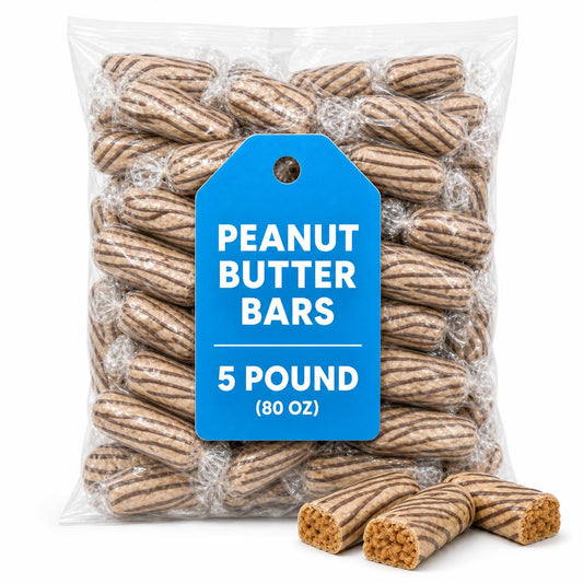 Peanut Butter Bars, 5 Pound Bulk Pack, Creamy Peanut Butter Chocolate Treats