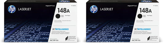 HP 148A Black LaserJet Toner Cartridge | This Cartridge Works LaserJet Pro 4001,MFP 4101 | W1480A,(Pack of 2)