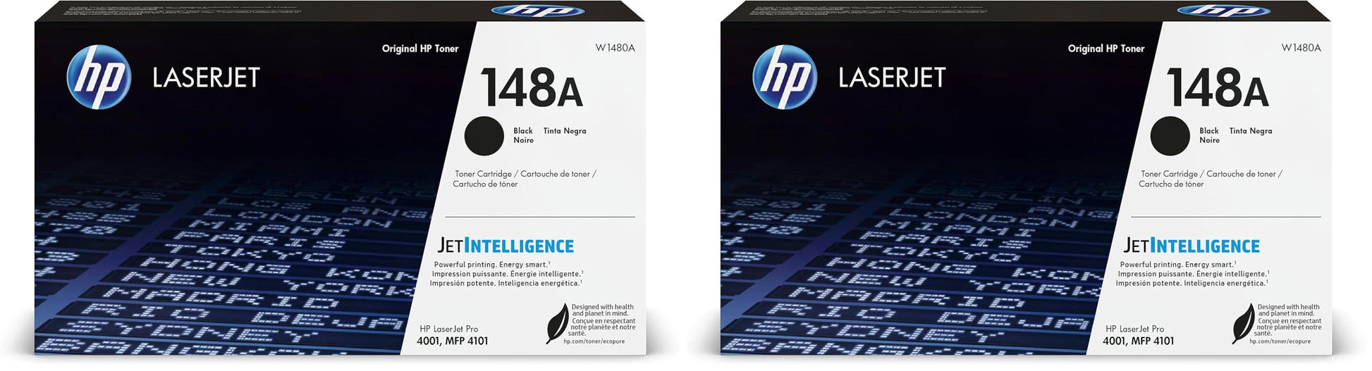 HP 148A Black LaserJet Toner Cartridge | This Cartridge Works LaserJet Pro 4001,MFP 4101 | W1480A,(Pack of 2)