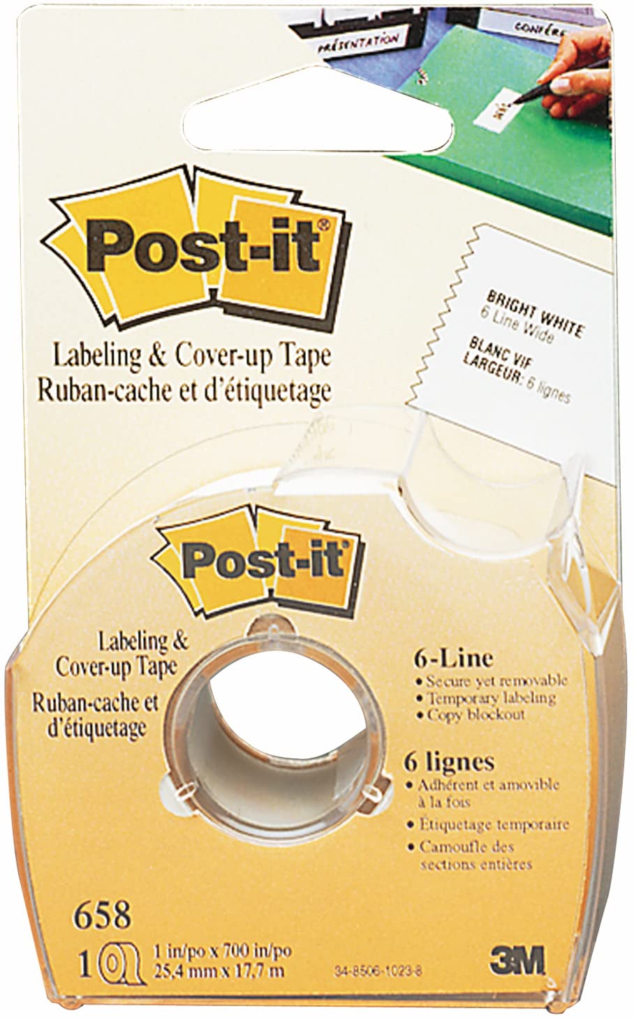 Removable Cover-Up Tape, Non-Refillable, 1" x 700" roll [Set of 2]