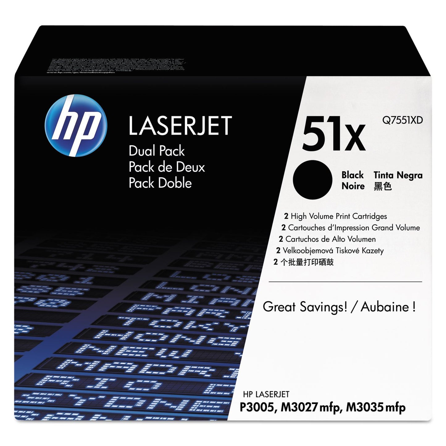 HP Q7551X Toner Cartridge - High Yield - Made [10000 Pages]