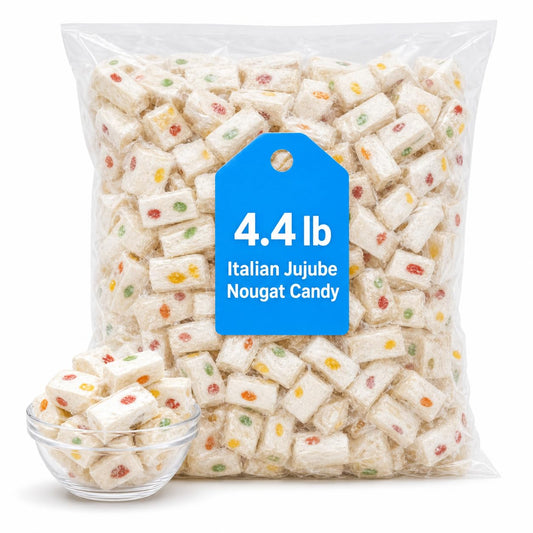 Golden Italian Jujube Nougat Candy 4.4 lb Bulk