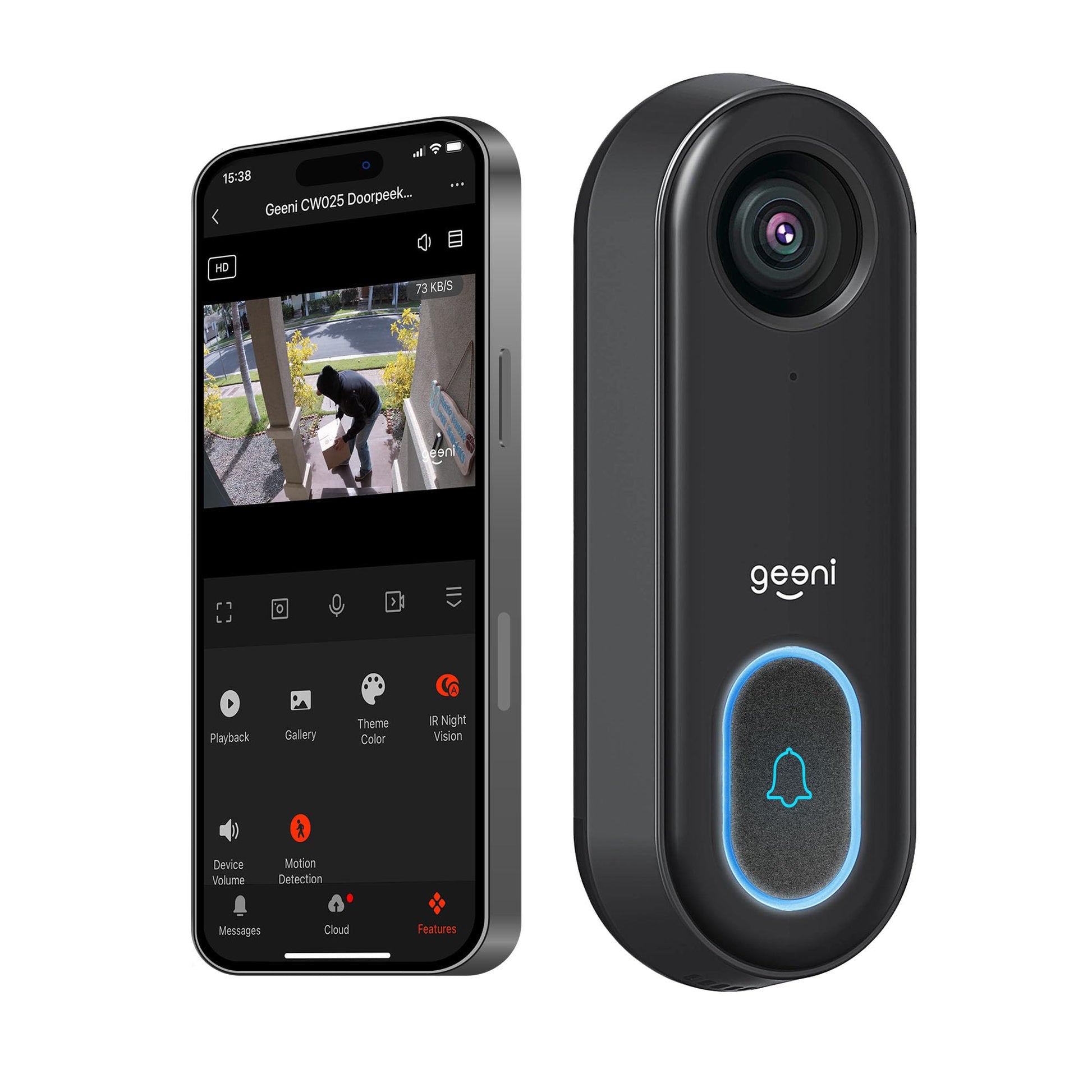 Geeni Doorpeek Smart Video Doorbell 1080p HD