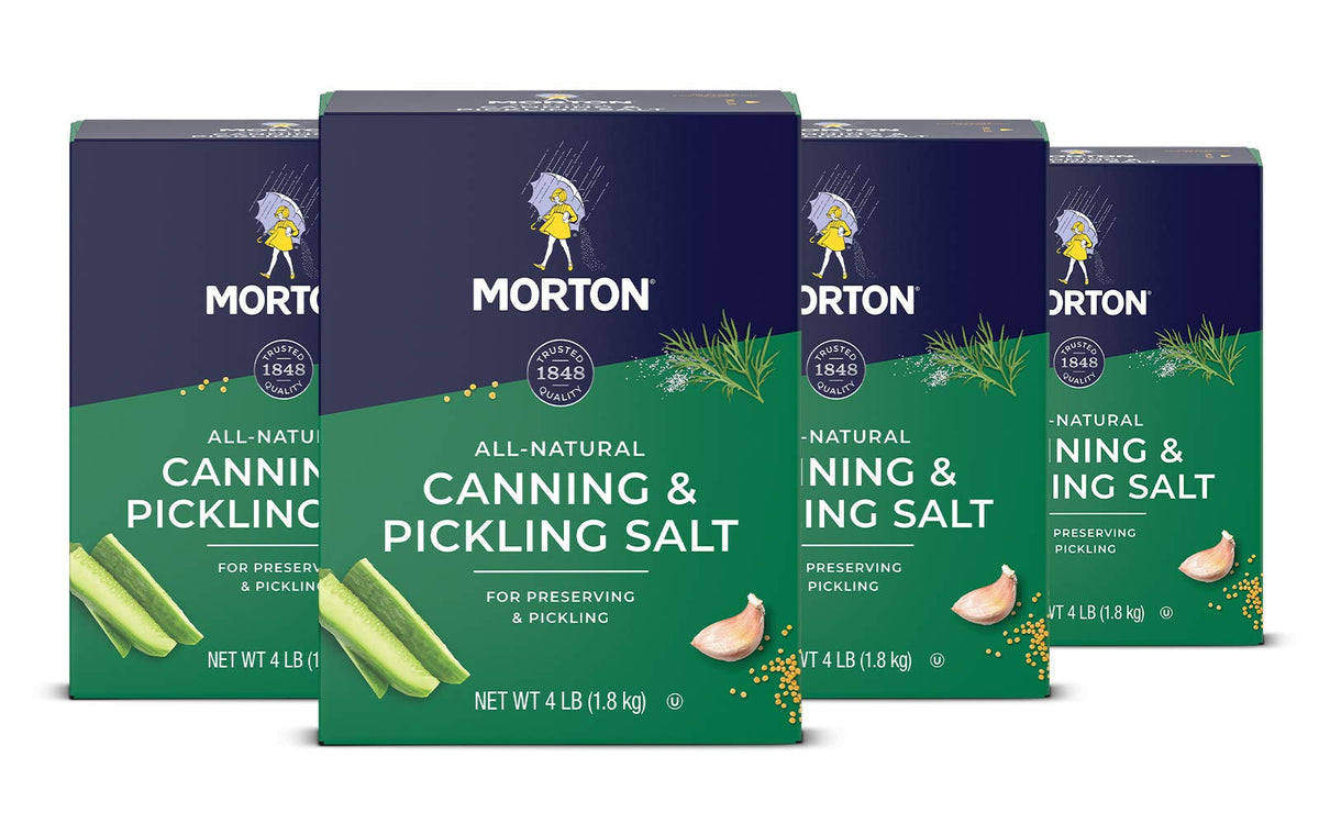 Morton Canning & Pickling Salt (4 lb), 4-Pack, Bulk Salt, Perfect for Preserving & Home Canning