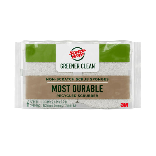 3M Scotch-Brite Greener Clean Sponge 6-Pack 3.3x2.6x0.7 in