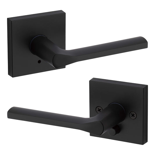 Kwikset Lisbon Matte Black Privacy Door Lever