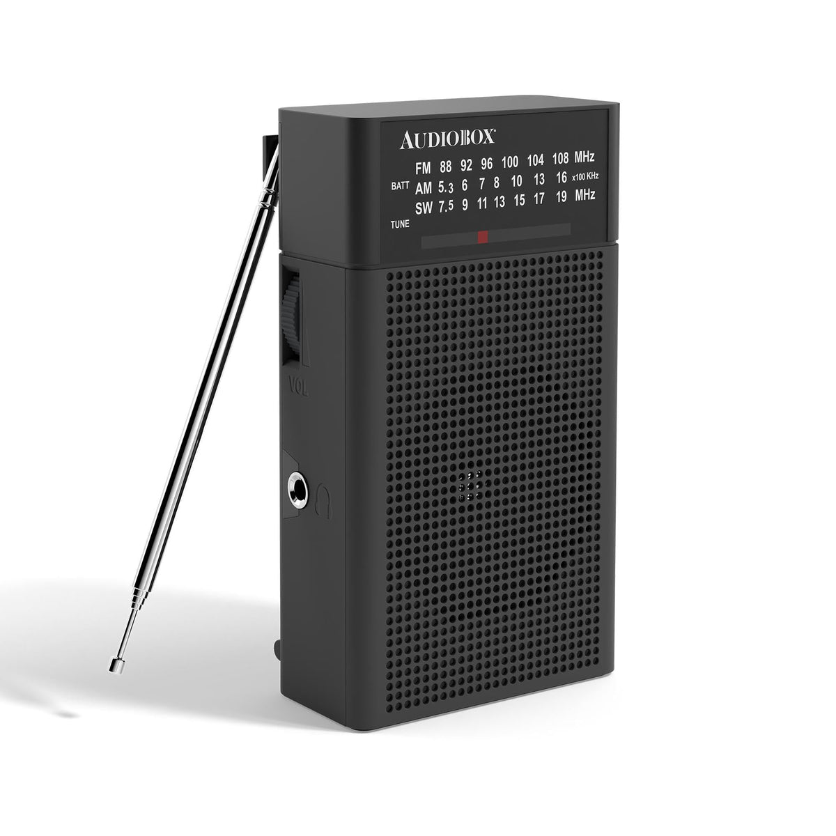 Audiobox Portable AM/FM Radio with Speaker & Headphone Jack