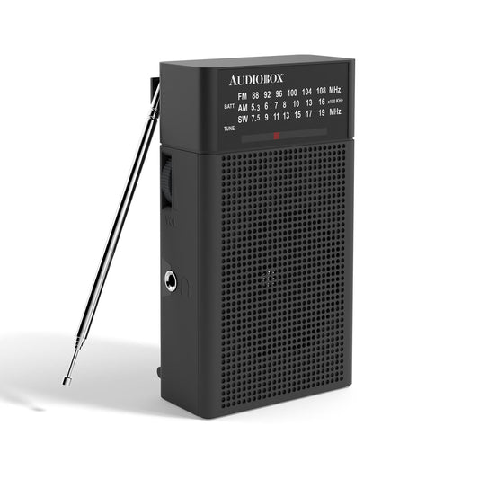 Audiobox Portable AM/FM Radio with Speaker & Headphone Jack