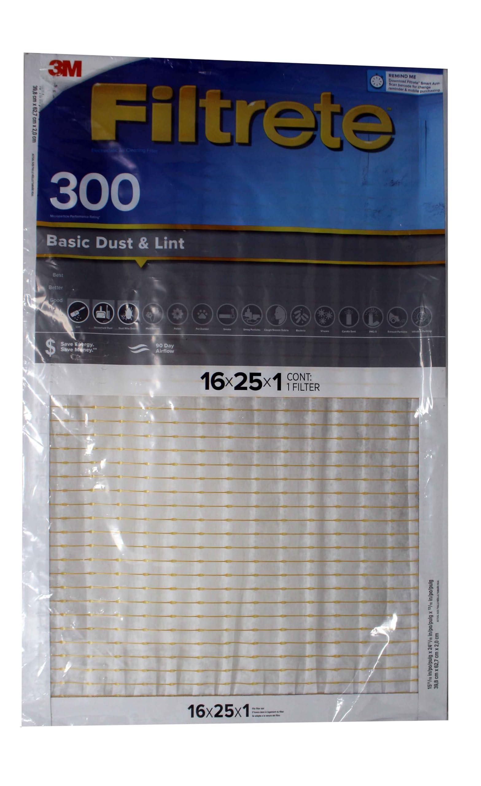 301DC-6 Filtrate Dust Reduction Filter, 16" x 25" x 1"