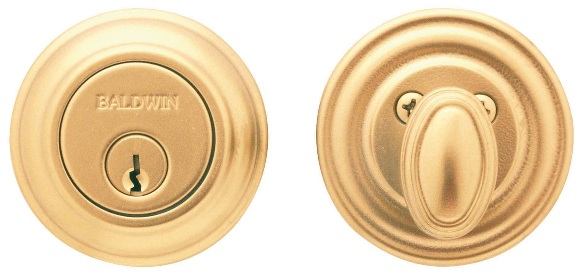 Baldwin Estate 8231.003 Low Profile Deadbolt, Polished Brass