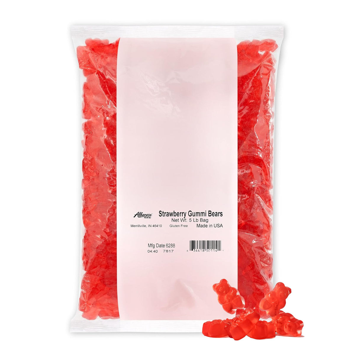 Albanese Strawberry Gummi Bears 5 lb Bag