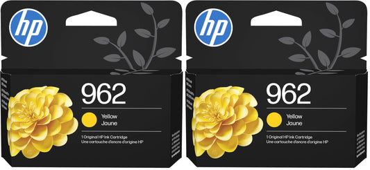 HP 962 Yellow Ink Cartridge | Works with OfficeJet 9010,Pro 9010,9020 | Eligible for Instant Ink-| 3HZ98AN,(Pack of 2)