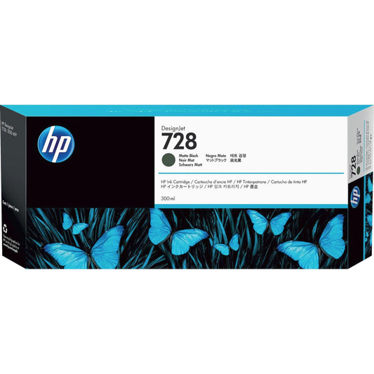 HP 728 Matte Black 300-ml Genuine Ink Cartridge (F9J68A) for DesignJet T830 MFP & T730 Large Format Plotter Printers