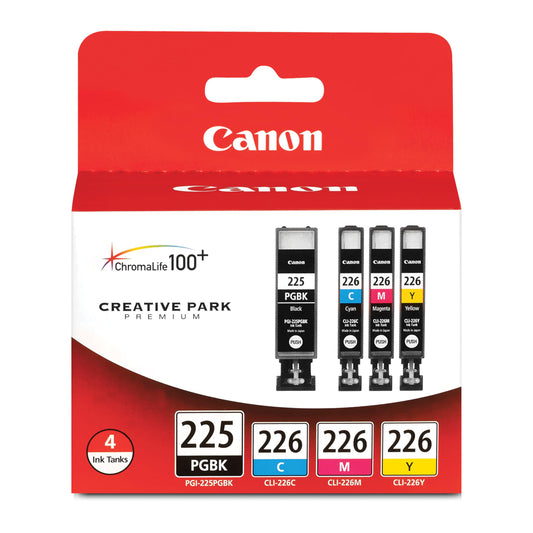 Canon PGI225/CLI226 Genuine Color Multi Pack, Compatible with iP4820, MG5220, MG5120, MG6120, MG8120, MX882, iX6520, iP4920, MG5320, MG6220, MG8220, and MX892 Printers
