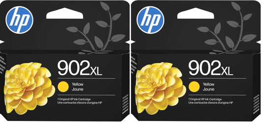 HP 902XL Yellow High-Yield Ink Cartridge | Works OfficeJet 6950,6960 Series,OfficeJet Pro 6960,6970 Series | Eligible for Instant Ink-| T6M10AN,(Pack of 2)