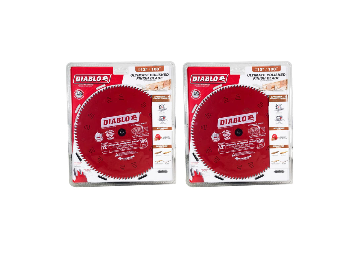Freud D12100X 100 Tooth Diablo Ultra Fine Circular Saw Blade for Wood and Wood Composites, 12-Inch (2 PACK)