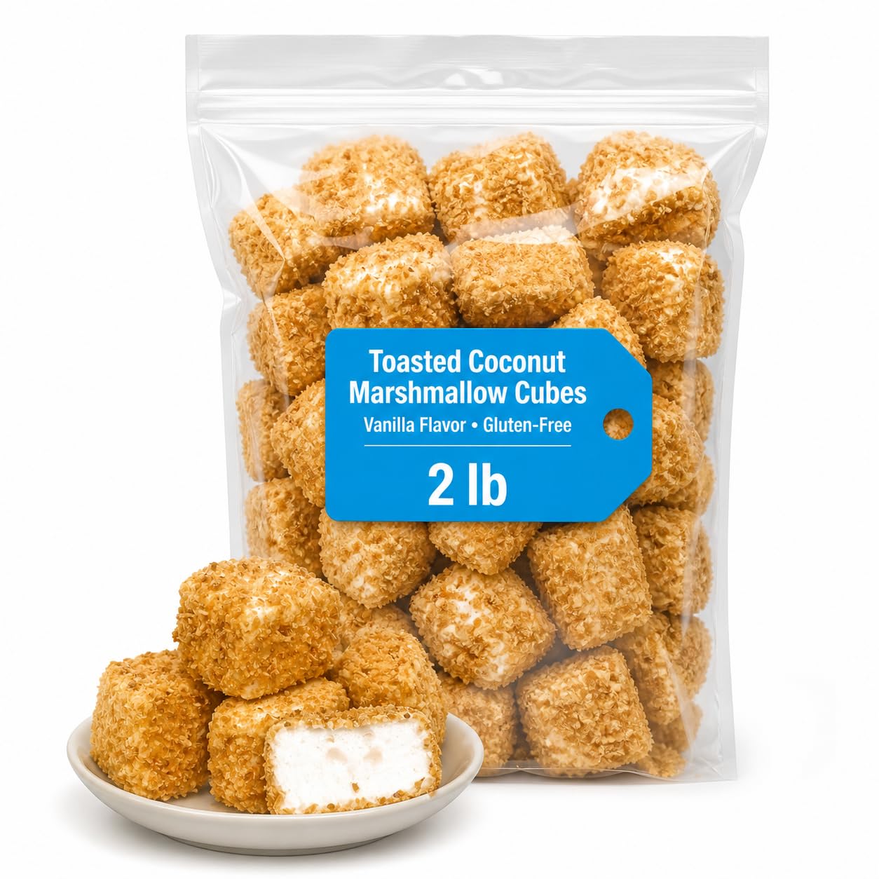 Cavalier Toasted Coconut Marshmallow Cubes 2 lb