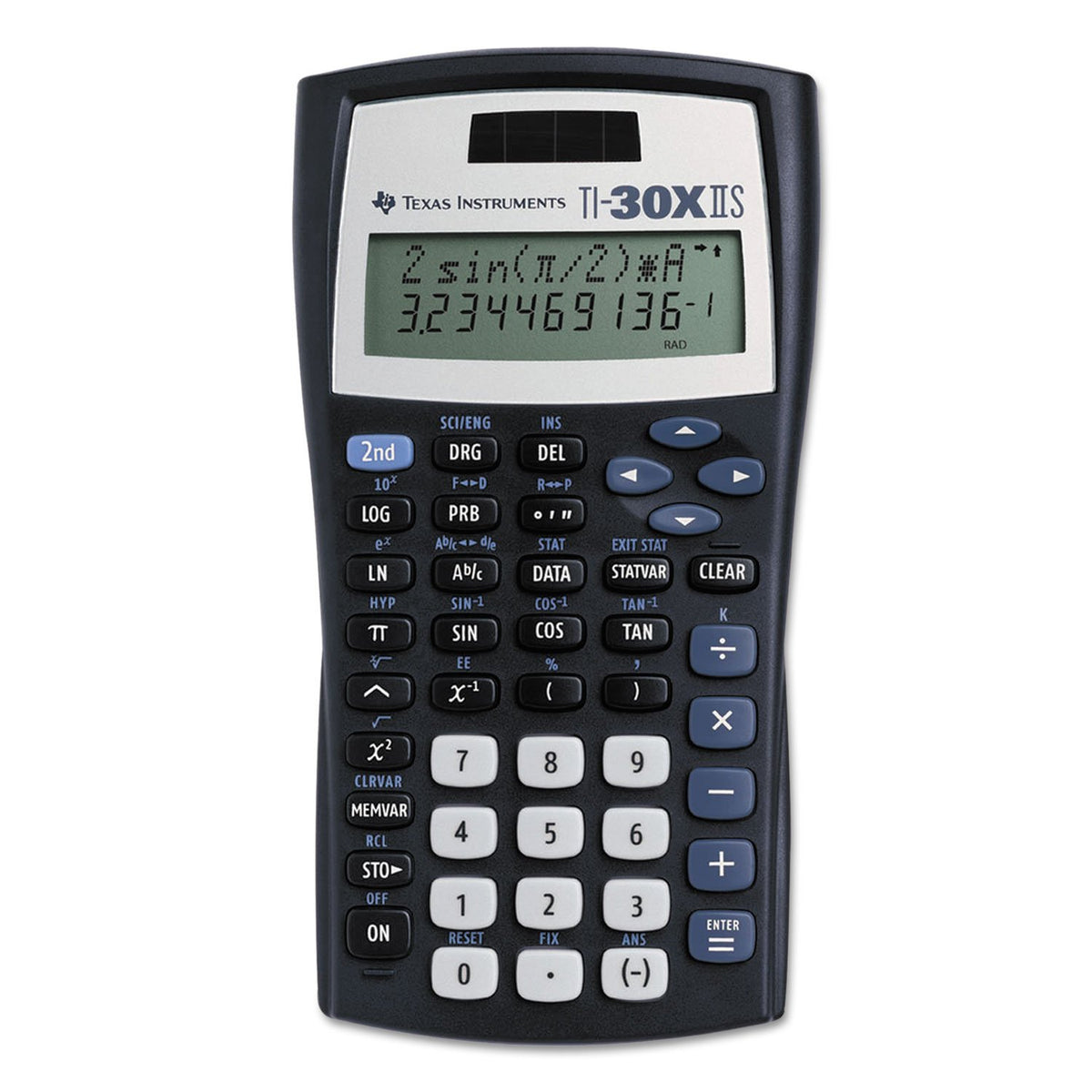 Texas Instruments TI-30XIIS Scientific Calculator, Black with Blue Accents