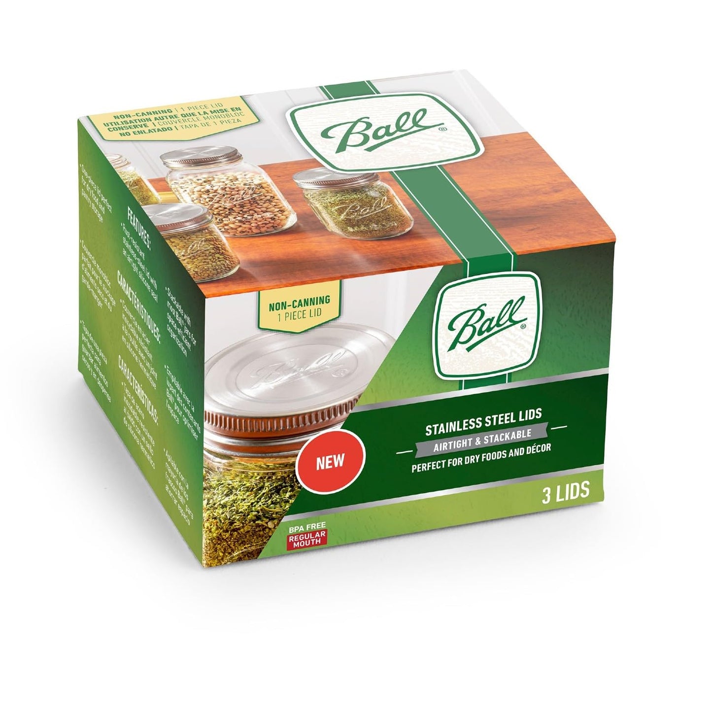 Ball Regular Mouth Mason Jar Lids 3-Pack