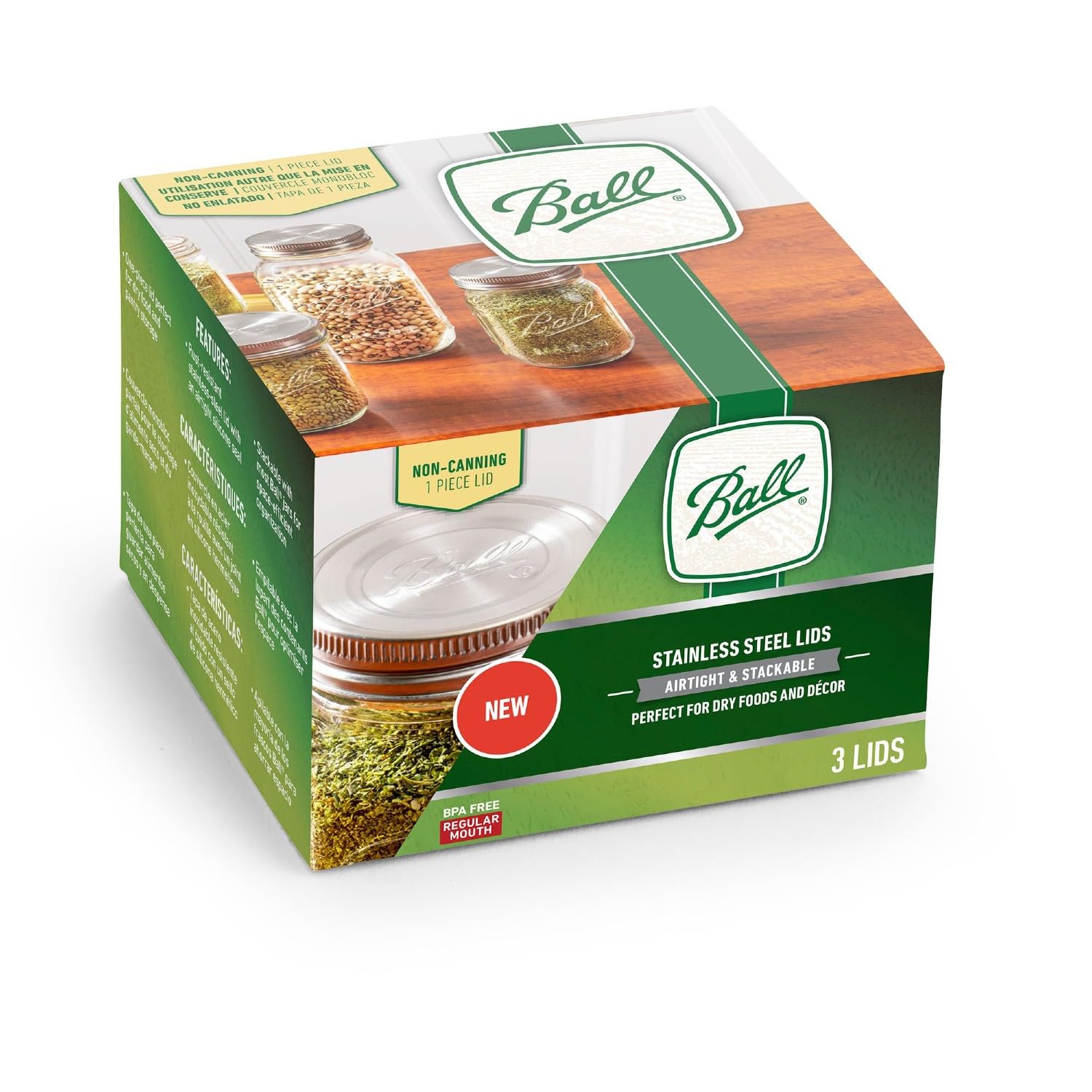 Ball Regular Mouth Mason Jar Lids 3-Pack