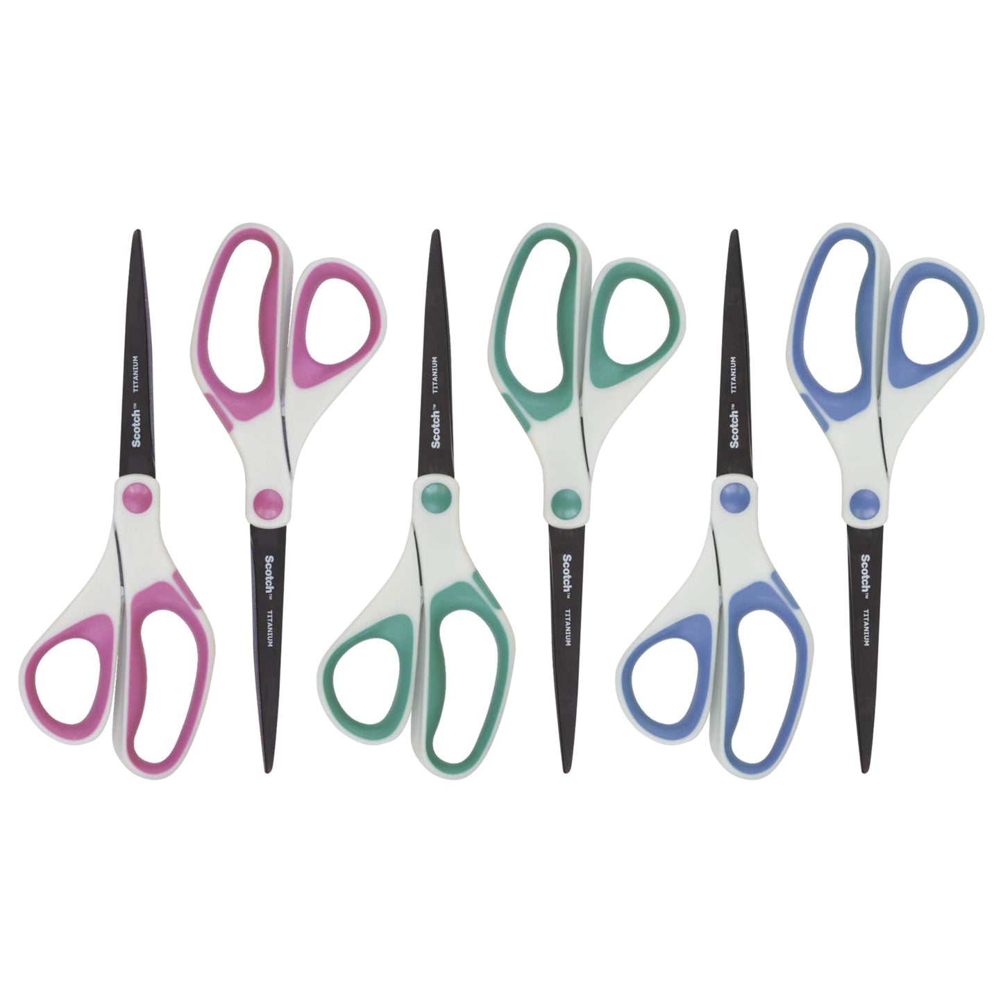 Scotch 8" Precision Ultra Edge Titanium Scissors, Ideal for Fabric, Crafts, and Photos, 6-Pack