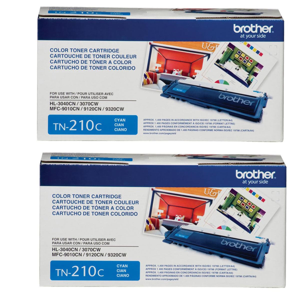 Brother TN210C Cyan Toner Cartridge 2 Pack