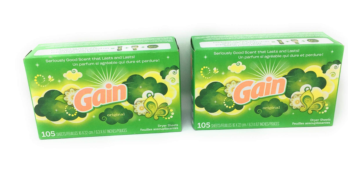Gain Dryer Sheets Original Scent 105ct Pack of 2