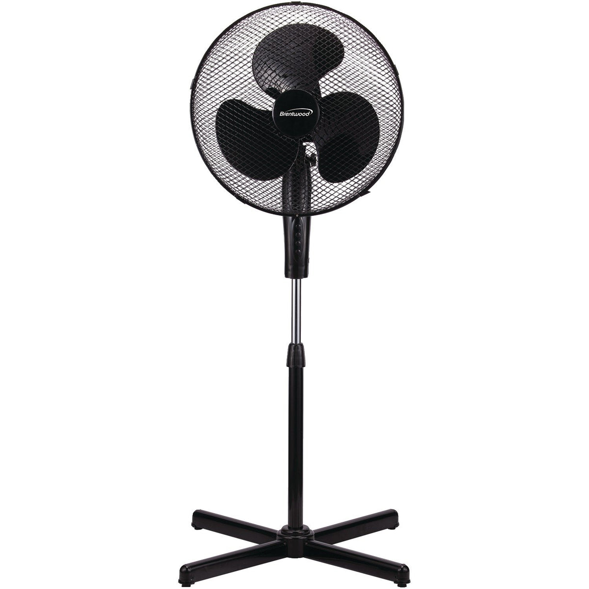 Brentwood Kool Zone Oscillating Stand Fan 16-inch Black