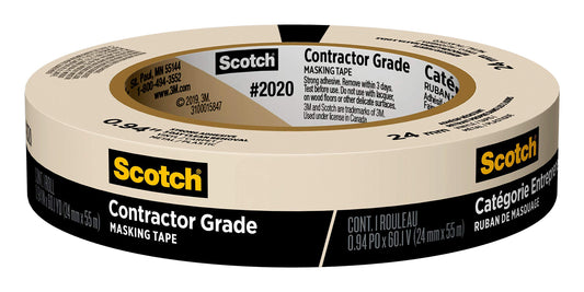 3M Scotch Contractor Masking Tape 2020 0.94in x 60.1yd 24 Rolls
