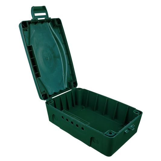 masterplug IP54 Weatherproof Enclosure Box for Outdoor Electrical Power Connections - Green