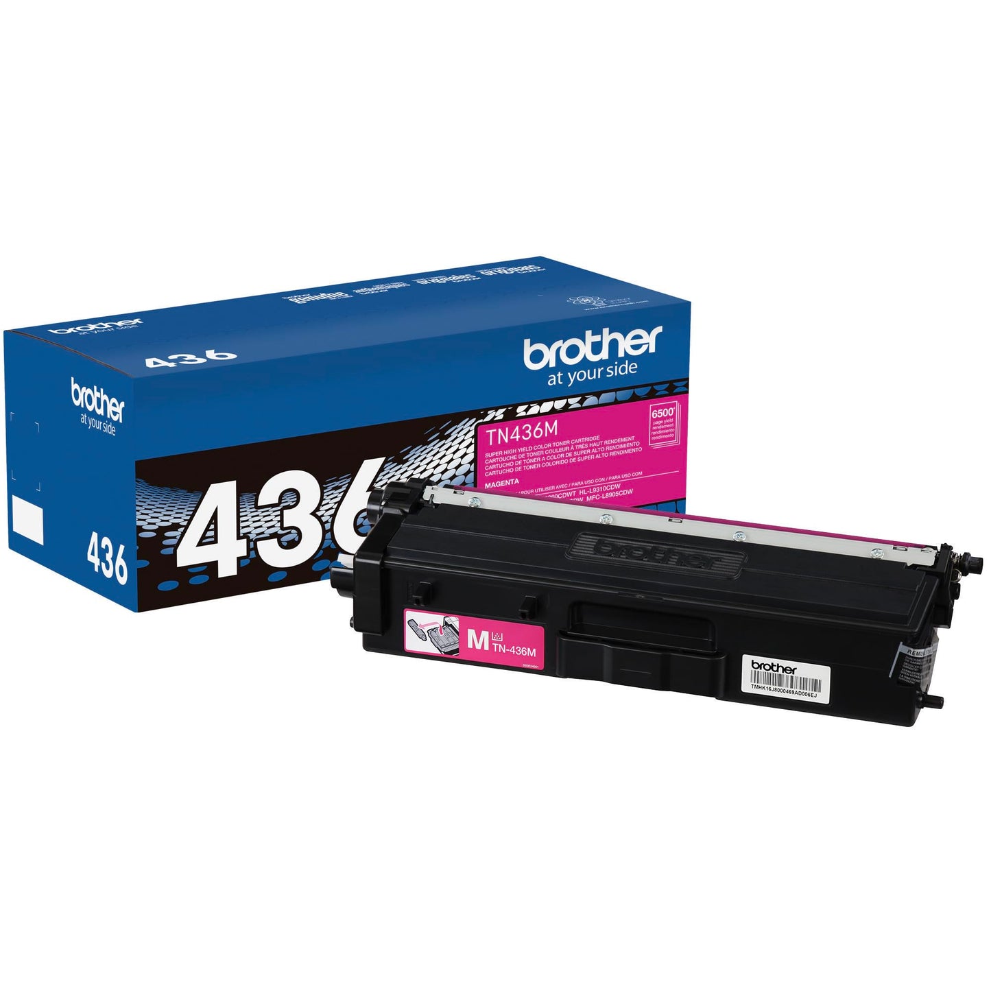 Genuine Super High Yield Toner Cartridge, TN436M, Replacement Magenta Toner, Page Yield Up to 6,500 Pages, Amazon Dash Replenishment Cartridge, TN436