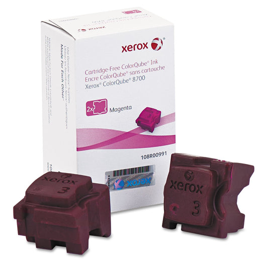 Genuine Xerox Magenta Solid Ink Sticks for the Xerox ColorQube 8700 (2 pcs/Box), 108R00991