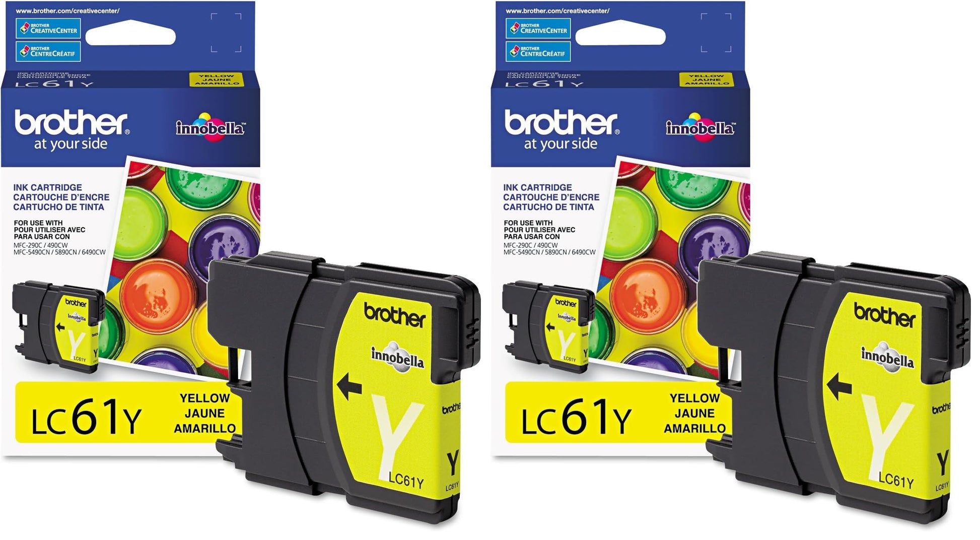 Brother LC61C Cyan Ink Cartridge 2-Pack 325 Page Yield