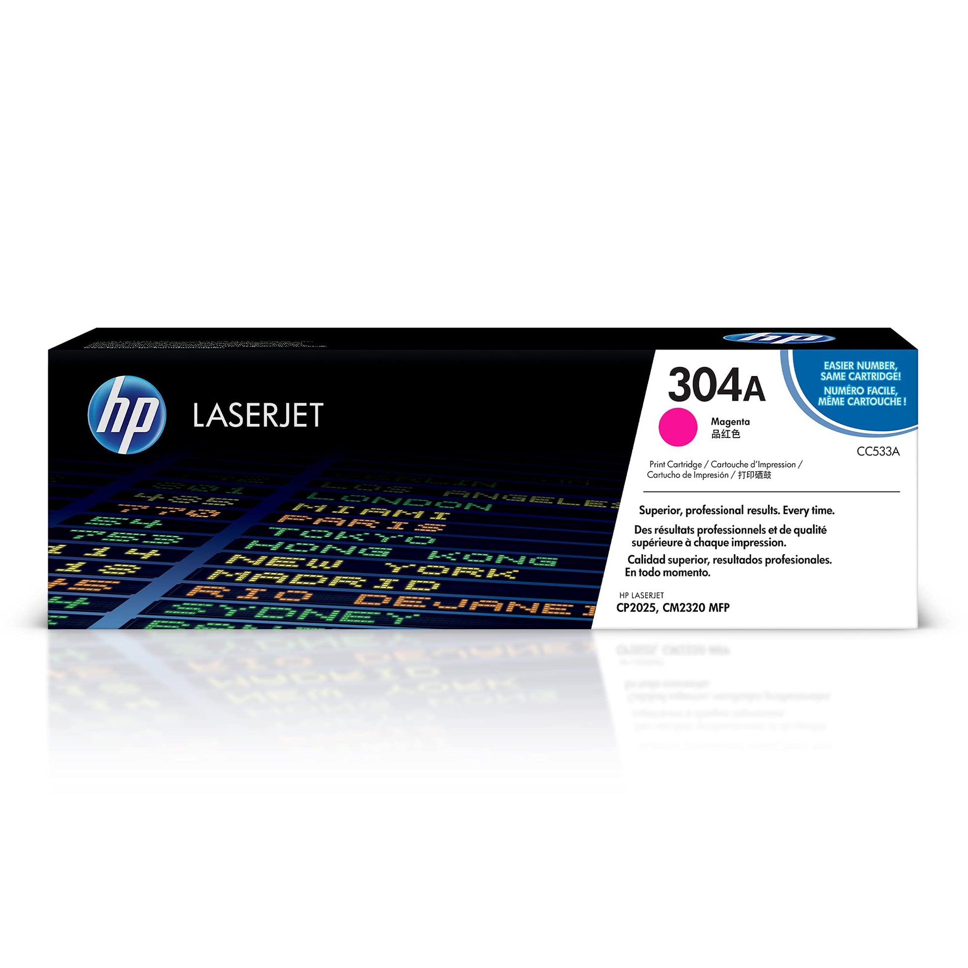 HP 304A Magenta Toner Cartridge | Works with HP Color LaserJet CM2320 MFP, HP Color LaserJet CP2025 Series | CC533A