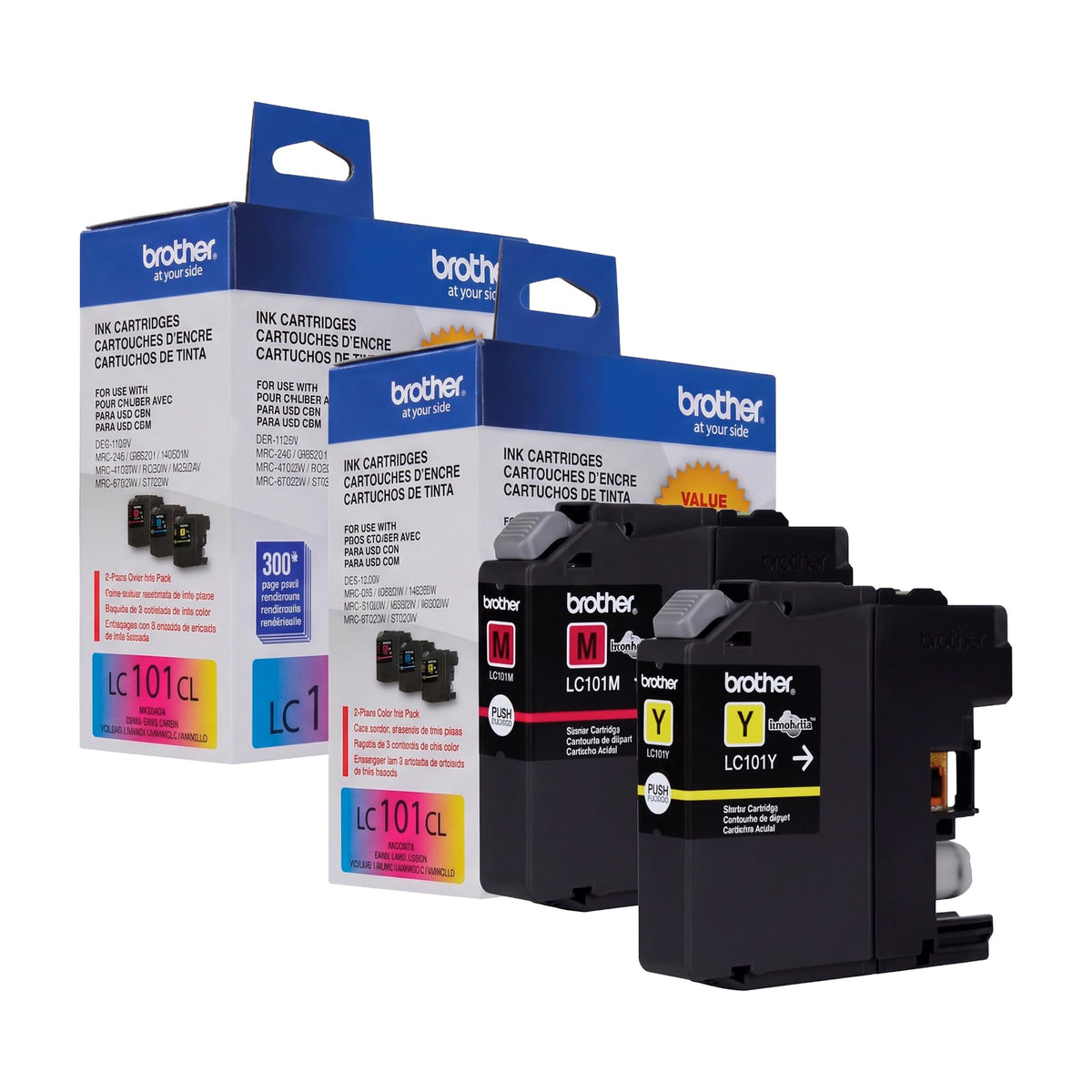Brother Genuine Standard Yield Color Ink Cartridges, LC1013PKS, Cyan, Magenta, Yellow, 300 Pages/Cartridge, 3 Count (Pack of 2)