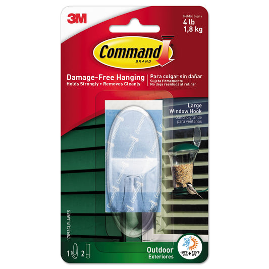 Command Large Clear Outdoor Window Hook 17093CLR-AW