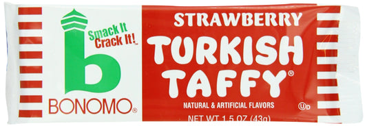 Bonomo Turkish Taffy Bar, Strawberry, 1.5 Ounce (Pack of 24)