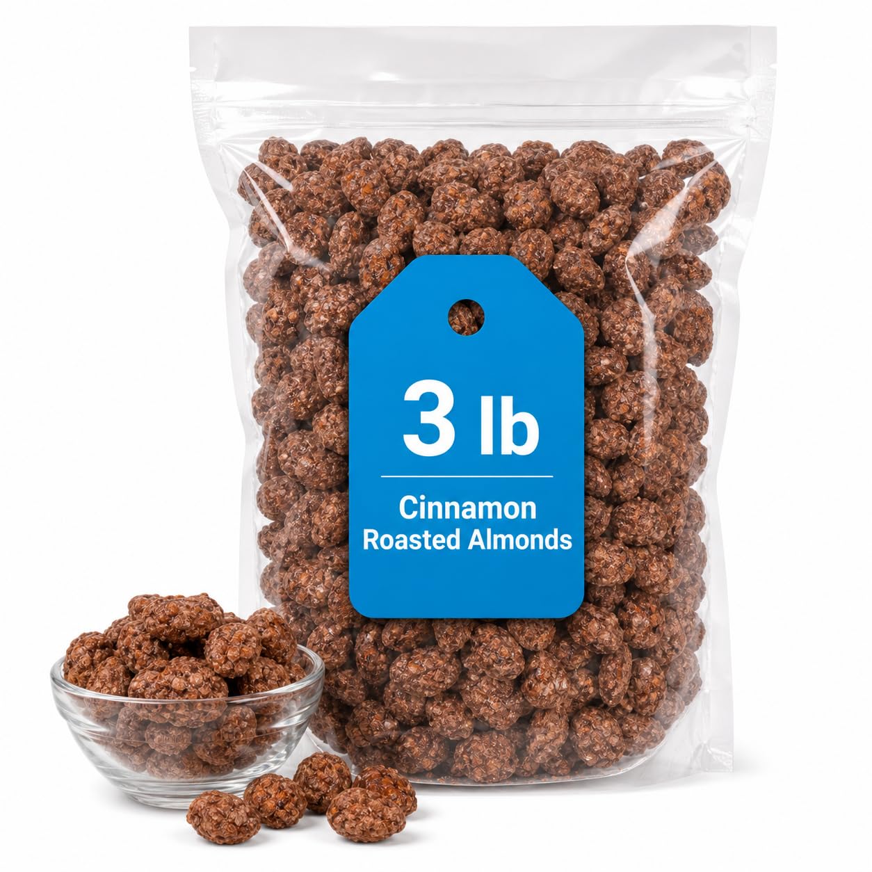 Jonny Cinnamon Roasted Almonds 3 lb Bulk Pack