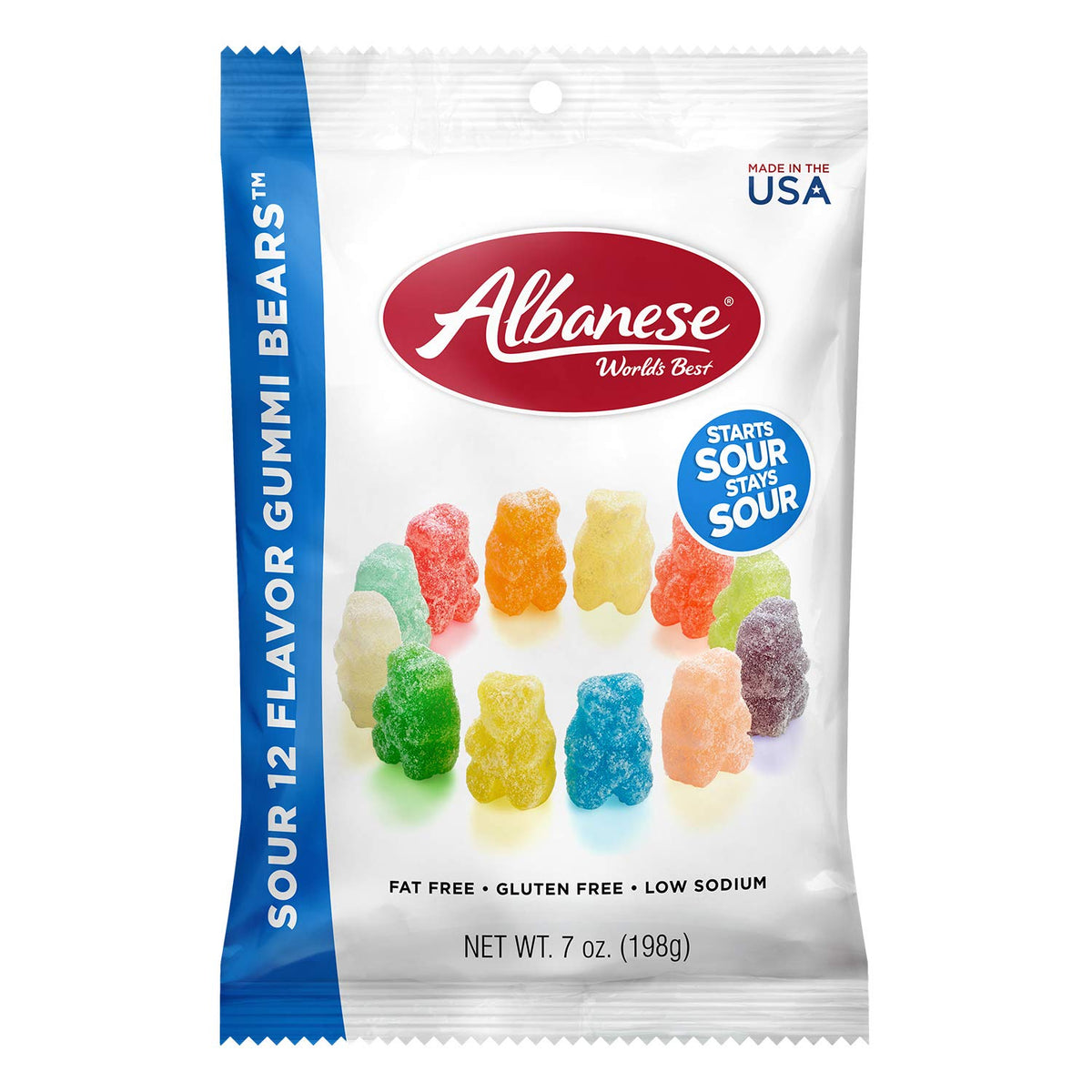 Albanese Sour 12 Flavor Gummi Bears 12-Pack 7oz